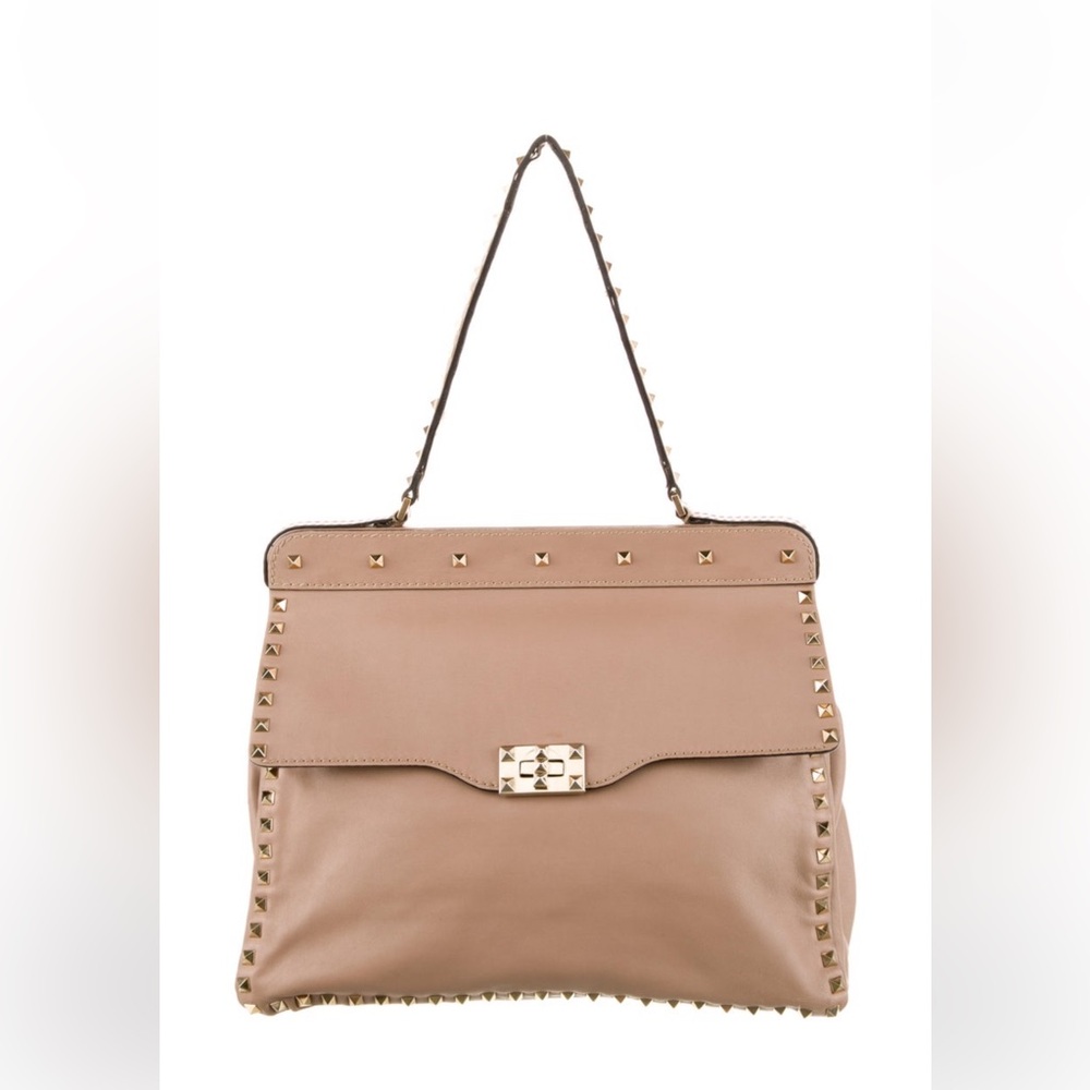 Valentino Garavani Rockstud Leather Shoulder Bag – Nude Blush